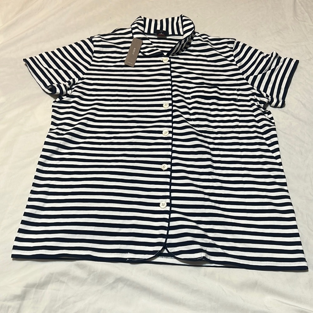BNWT J. Crew Dreamy Striped Pajama Shirt Medium